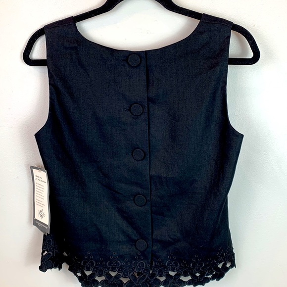 Rare Find! Vintage Donna Ricco New York Linen Button Back Tank NEW! - Picture 2 of 7